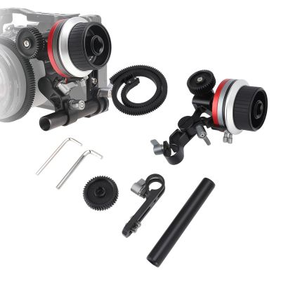 Camera Follow Focus, Follow Focus for DSLR and Mirrorless Camera Lenses with Lens Gear Ring Handwheel and 15mm Rod Clamp 138 Adjustable Mirrorless Camera Follow Focus Puller