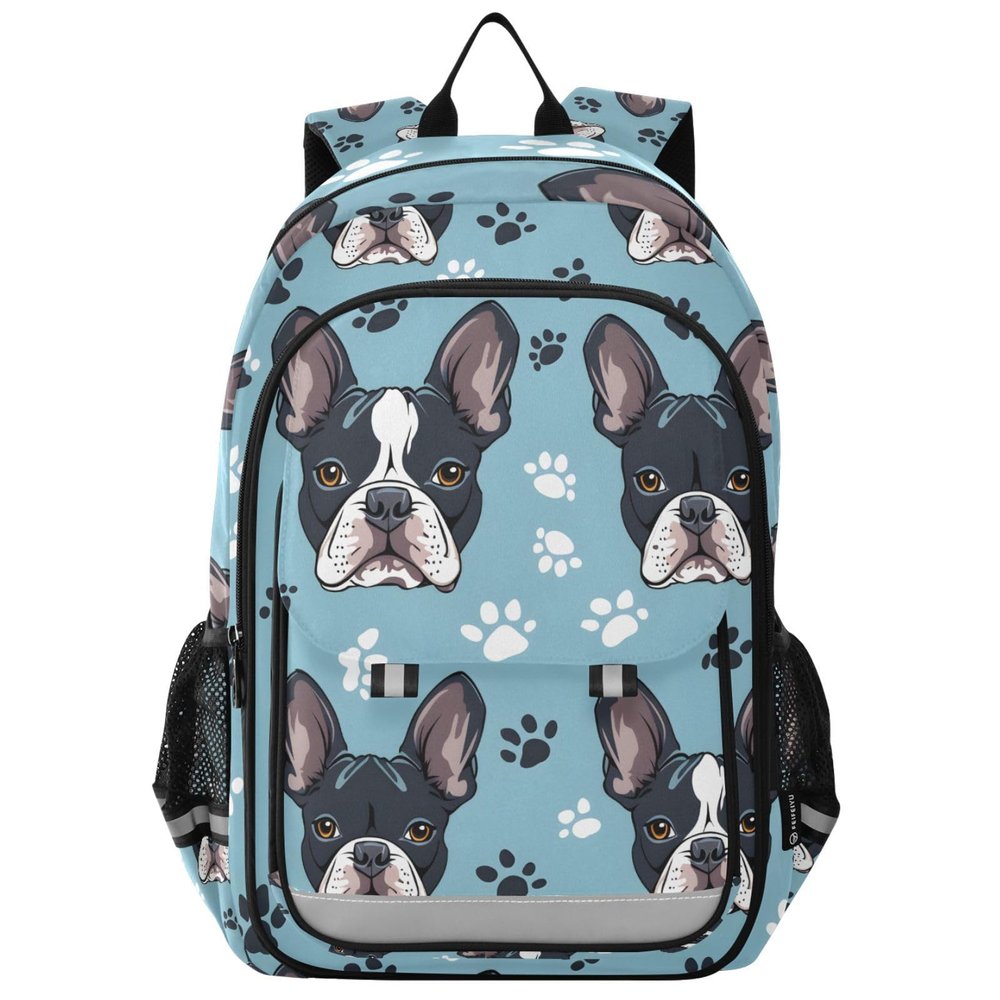 ALAZA Dog Print Paw Blue Laptop Backpack Purse for Women Men School Bag 17 Inch Bookbag Student Boys Girls Travel Casual Daypack