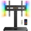 Perlegear Universal Swivel TV Stand with LED Lights for 3270 inch TVs, Height Adjustable Table Top TV Stand with Tilt, Tempered Glass Base, Holds up to 88 lbs, Max VESA 400x400mm, PGTVS32B view 1