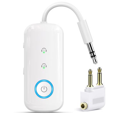 Premium Pro Bluetooth 5.4 Transmitter Receiver,Airplane Audio Adapter,Wireless Transmitter for TV/Travel Flight,Airline,Gym.Compatible with 2 AirPods/Headphones,Bluetooth Receiver for Car/Home Stereo