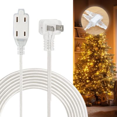 Zlierop 12 FT Clear Extension Cord, 3 Outlet Extension Cords with Polarized End, UL-Certified Clear Extension Cord Indoor Thin, 2 Prong Extension Cords 218 AWG 7A 125V 1Pack