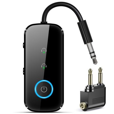 Premium Pro Bluetooth 5.4 Transmitter Receiver,Airplane Audio Adapter,Wireless Transmitter for TV/Travel Flight,Airline,Gym.Compatible with 2 AirPods/Headphones,Bluetooth Receiver for Car/Home Stereo