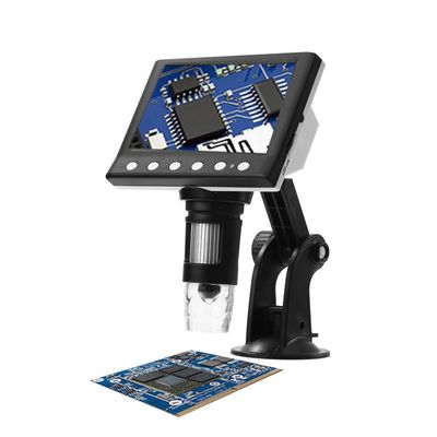 JOEBO Microscope Kit 1000X Digital Microscope 8 LED Phones Magnifier with 4.3 Inch Display Bracket Microscope Lens Adapters