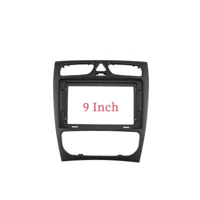 KITQLPG 9 Inch Car Frame Fascia Adapter Android Radio Audio Dash Fitting Panel Kit Compatible with W203 W209 CCLK Class 2002-2006(Wooden)