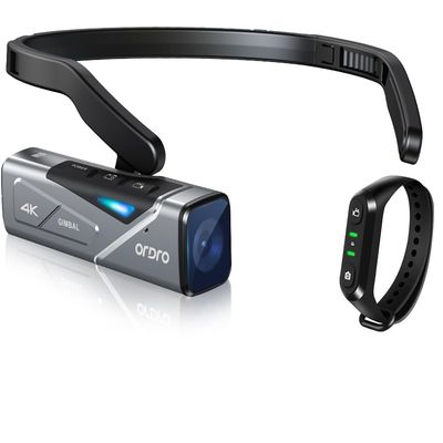 ORDRO EP7 4K 60FPS Camcorder Head-Mounted Video Camera, Wi-Fi APP Control, 2-Axis Gimbal Stabilizer with Remote Control
