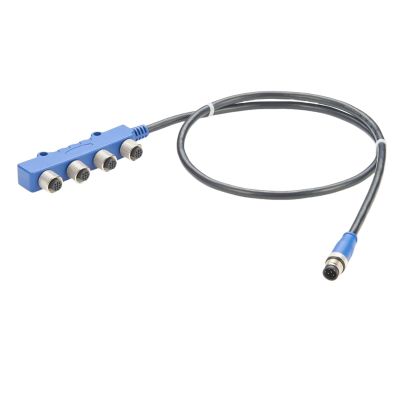 Plinkwirekb NMEA2000 Drop Cable Assembly IP67 Micro-C M12 Multiport 4 Way Splitter CAN Bus Marine Boat Self-Contained Network Cable for CANOpen Devicenet Sensor Actuator(1M/3.3FT) (Metal)