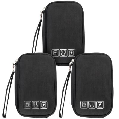 3 Pcs Cord Organizer Travel, Electronic Organizer Travel Case, Travel Cord Organizer Case, Waterproof Travel Cord Organizer Pouches, for Charger, Cable, Phone, Flash Drive