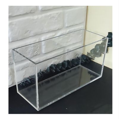 5MM/0.2In Thickness Acrylic Display Cabinet, Shallow Water Tank, Portable Food and Cosmetics Storage Box, Transparent Acrylic Floating Photography Props Shooting Tray(40x15x10cm/15.7x5.9x3.9in)