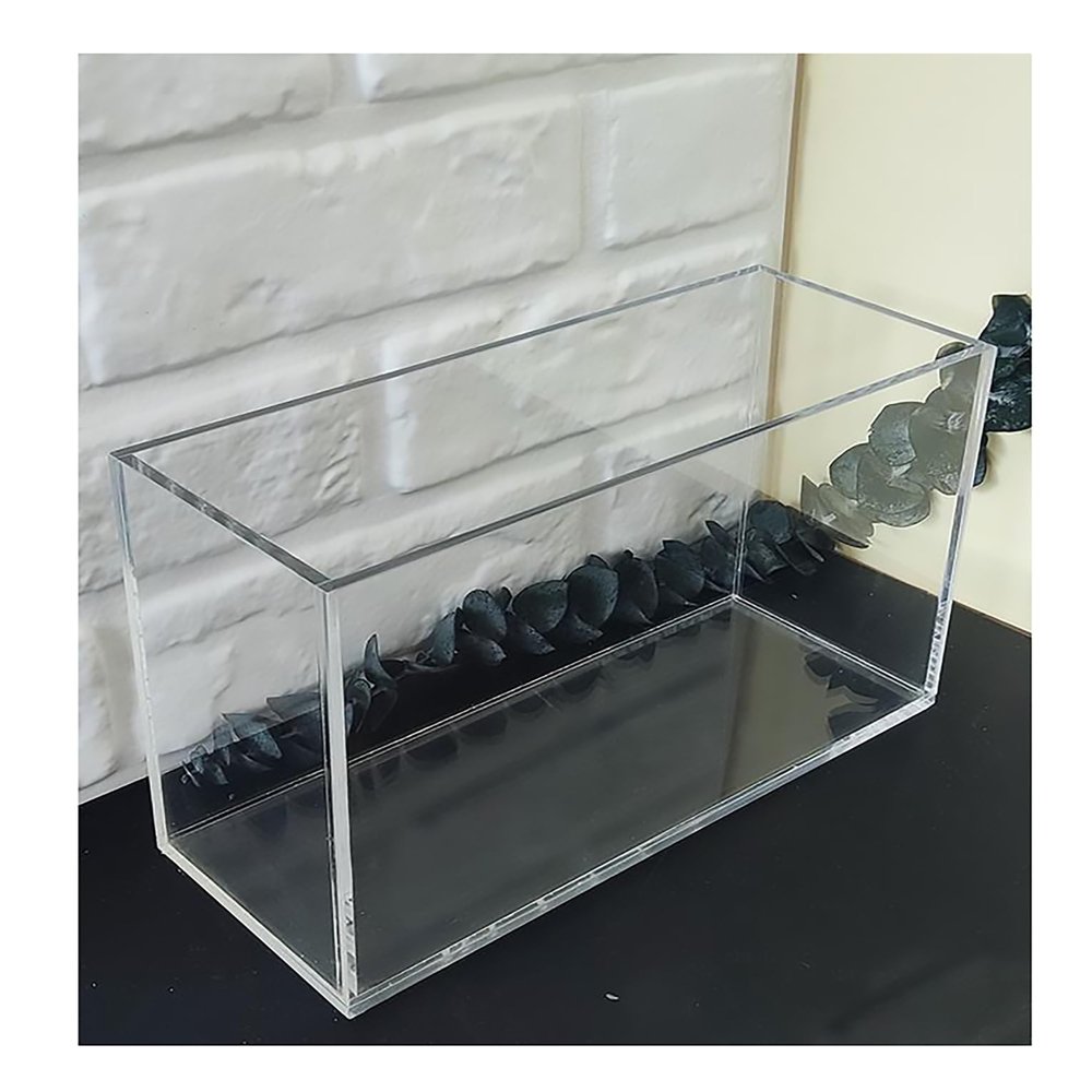5MM/0.2In Thickness Acrylic Display Cabinet, Shallow Water Tank, Portable Food and Cosmetics Storage Box, Transparent Acrylic Floating Photography Props Shooting Tray(40x15x10cm/15.7x5.9x3.9in)
