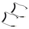 TYTOGE 2pcs Universal 3.5mm to Male Flash PC Sync Cable Coiled Cord with Screw Lock for Digital Cameras view 2