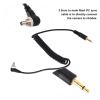 TYTOGE 2pcs Universal 3.5mm to Male Flash PC Sync Cable Coiled Cord with Screw Lock for Digital Cameras view 4