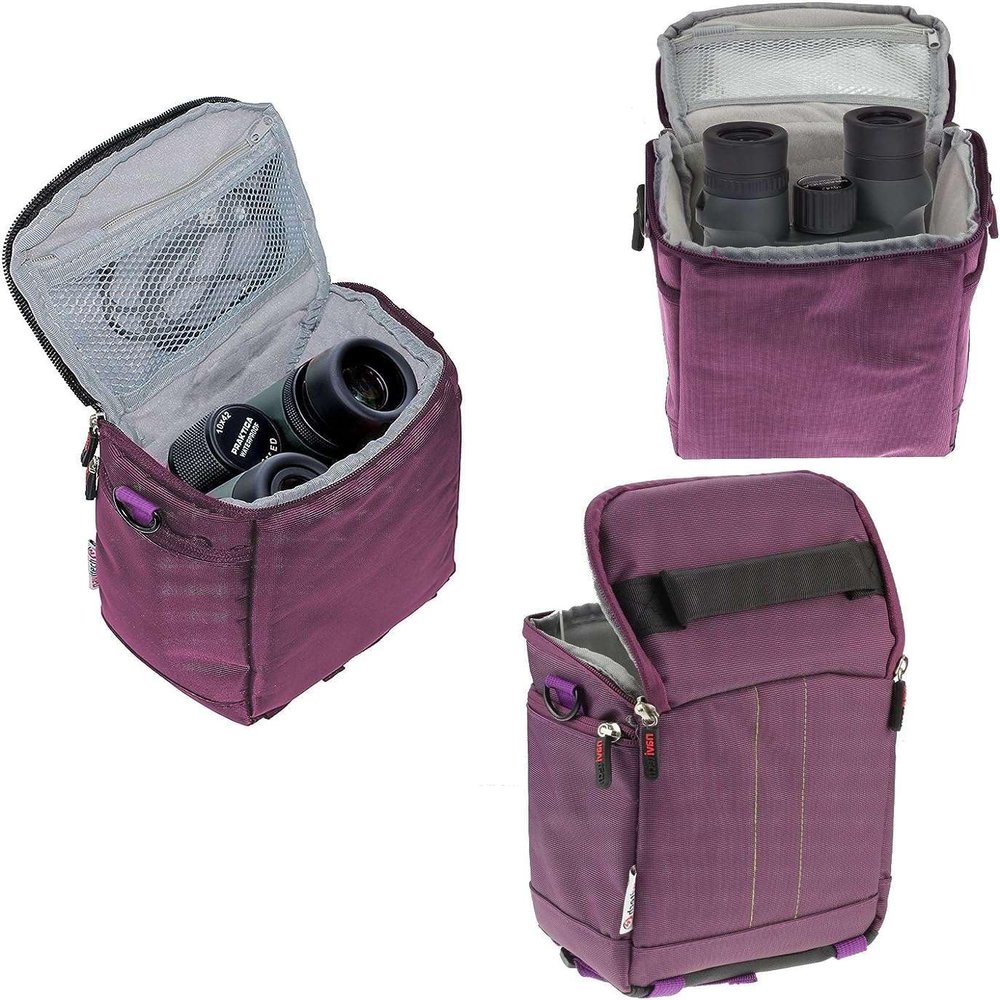Navitech Purple Protective Portable Handheld Binocular Case Travel Bag - Compatible With Carl Zeiss Conquest HD 10X42 Binoculars