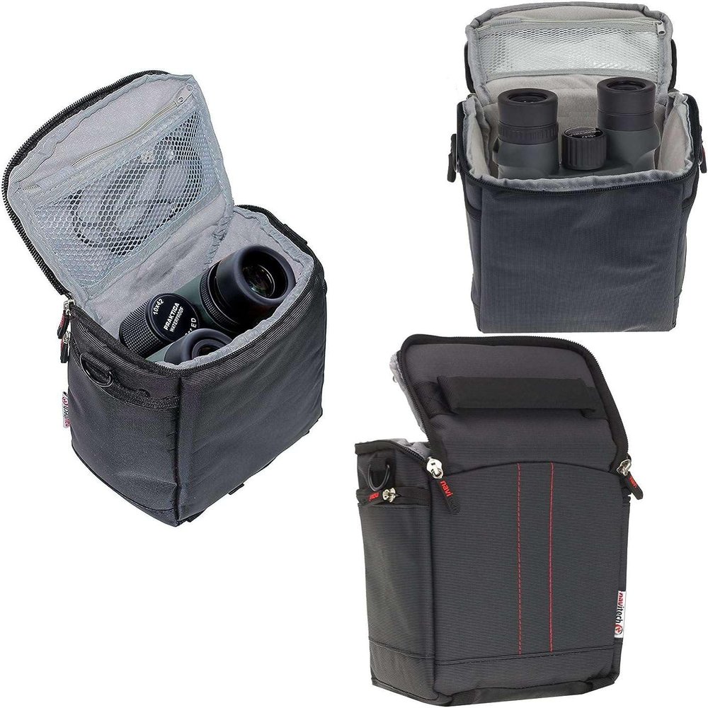 Navitech Black Protective Portable Handheld Binocular Case Travel Bag - Compatible With GIGAPENGUIN 15x52 HD Binoculars