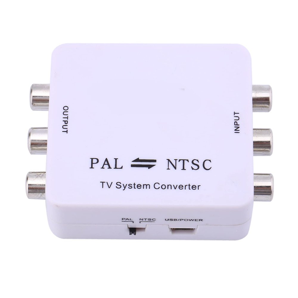 goodstumbler Portable PAL to NTSC Coverter, 1080P TV Video System Switcher Adapter, Red White Yellow Converter for Single Format Video Equipment