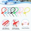 uxcell 20Pcs 5" Silicone Cable Ties, Reusable Zip Ties Strips Twist Tie, Cable Cord Wraps Management Organizer for Home Office Kitchen Food Bag, Red view 3