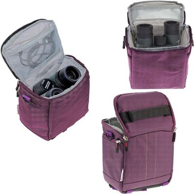 Navitech Purple Protective Portable Handheld Binocular Case Travel Bag - Compatible With LUXUN 10x42 Binoculars