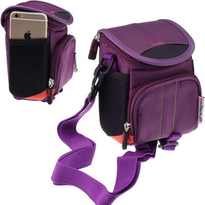 Navitech Purple Protective Portable Handheld Binocular Case Travel Bag - Compatible With Flintronic 8x21 Compact Mini Binoculars
