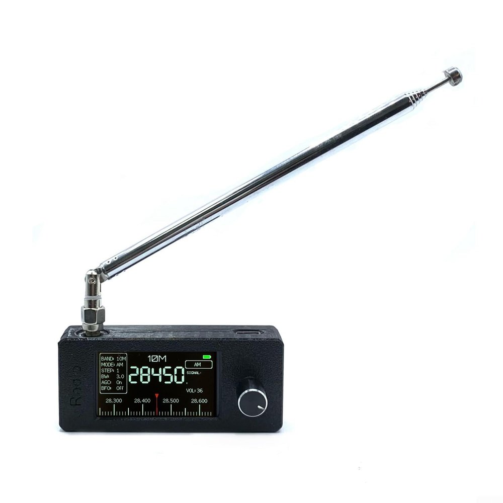 LOUYENOUS Mini Si4732 Portable Shortwave Radio Receiver, 0.5-108mhz FM AM LW SSB Full Band Radio Receiver, Big Speaker & Best Reception(Black-Ring)(Black-Pull Rod)