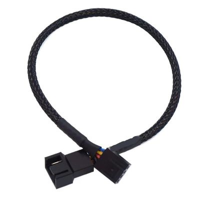 BOXUWFO HONGP New 4 Pin Pwm Fan Cable 1 to 4/3/2/1 Ways Splitter Black Sleeved 27cm Extension Cable Connector Pwm Extension Cables(1 in 1)