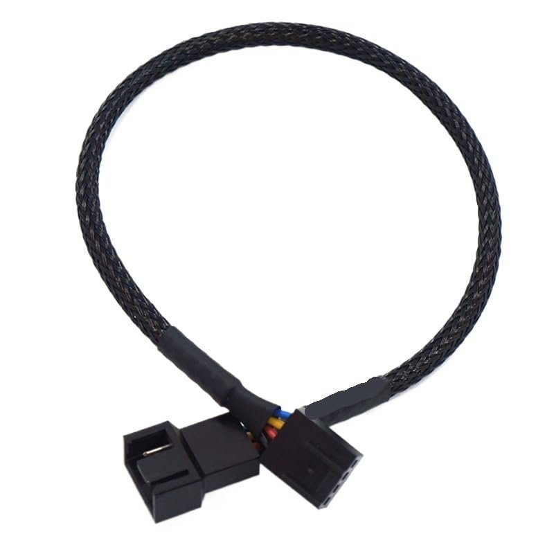 BOXUWFO HONGP New 4 Pin Pwm Fan Cable 1 to 4/3/2/1 Ways Splitter Black Sleeved 27cm Extension Cable Connector Pwm Extension Cables(1 in 1)