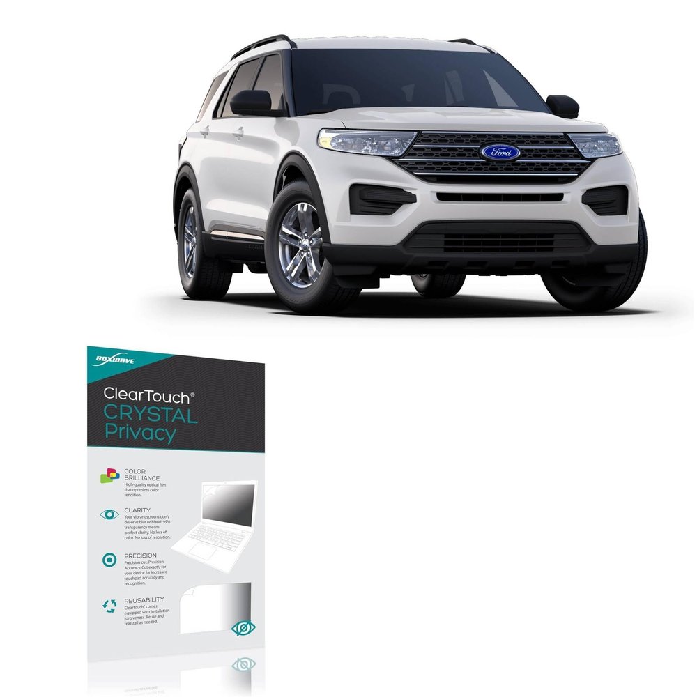 BoxWave Screen Protector Compatible with Ford 2020 Explorer Display (8 in) - ClearTouch Crystal Privacy (2-Pack), Privacy Screen Protector Flexible Film Clear