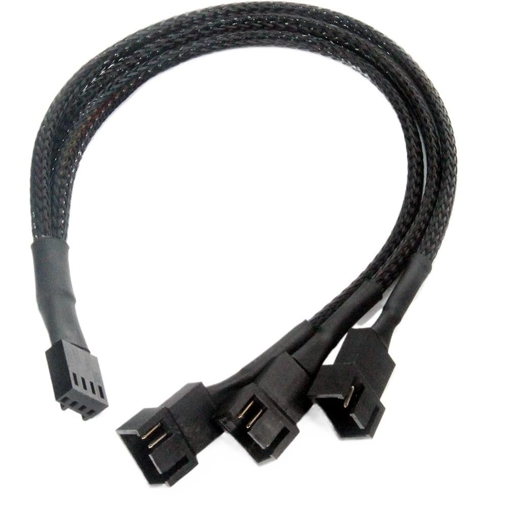 HONGP 4 Pin Y Splitter Cable 4 Pin PWM Female to 3/4 Pin Motherboard CPU Fan PC Case Fan Extension Adapter Cable Fan Cooling Accessory(1 to 5 Standard)