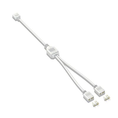 BOXUWFO HONGP ARGB Chassis Fan Splitter 5V 3PIN Connector 1 to 2/3/4 Motherboard Extension Cable Synchronization 30cm(White 1 to 2)