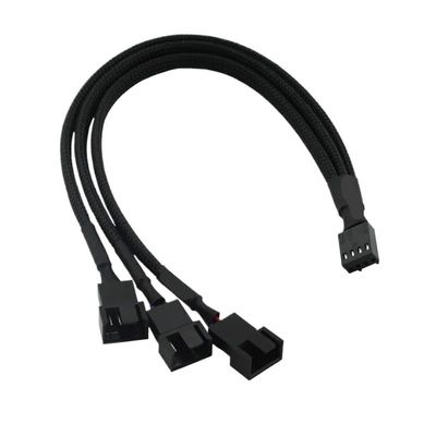 HONGP Fan ON/E Turn Three Extension Line Motherboard Four Needles Connector 4Pin 1 to 3 Cable Fan Pwm Temperature Control Cord