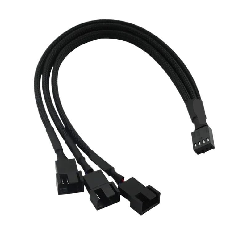 HONGP Fan ON/E Turn Three Extension Line Motherboard Four Needles Connector 4Pin 1 to 3 Cable Fan Pwm Temperature Control Cord