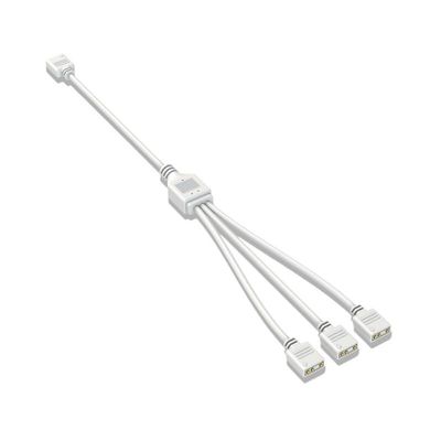 BOXUWFO HONGP ARGB Chassis Fan Splitter 5V 3PIN Connector 1 to 2/3/4 Motherboard Extension Cable Synchronization 30cm(White 1 to 3)