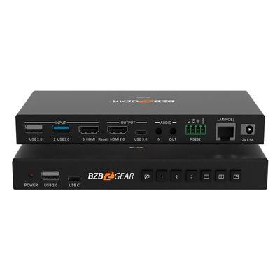 3-Port 4K UHD USB/HDMI Camera Video Selector and Mixer