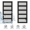 48 in. x 84 in. 5 Lite Tempered Frosted Glass Black Finished Composite Interior Sliding Barn Door with Hardware Kit view 4
