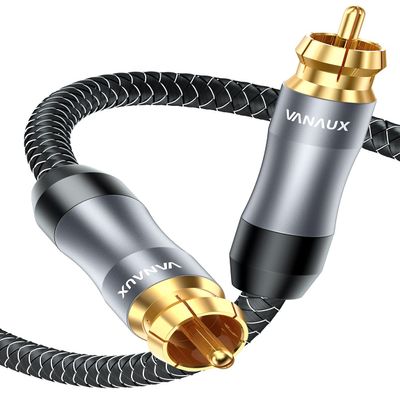 VANAUX Subwoofer Cable, 2ft Digital Coaxial Audio Cable, RCA to RCA Cord,Male to Male Mono [20AWG,4N Oxgen-Free Copper Core] for Home Theater, HDTV, Amplifier, Soundbar(2ft/0.6m)