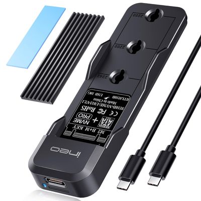 ineo Tool-Free M.2 NVMe & SATA to USB C 10Gbps Docking Station for M Key, B+M Key Support 2280 2260 2242 2230 SSDs (M.2 10Gb Docking)