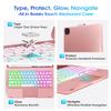 Baisla iPad 10th Generation Case with Keyboard 10.9"& iPad 11th(A16) & iPad Air 11 (M3/M2), Multi Trackpad, 360 Swivel & Rainbow Backlit for iPad Air 5th/4th,iPad Pro 11 4th/3rd/2nd/1st-Metallic Pink view 2