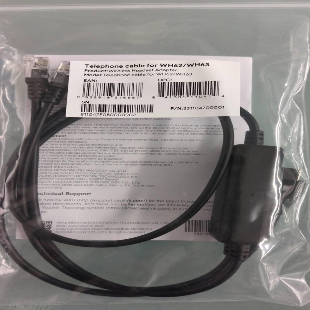 Yealink Telephone Cable for WH62/WH63