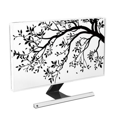 Baocicco Black and White Tree Monitor Dust Covers 22, 23, 24, 25 Inch Abstract Plants Decorative Botanical Minimalist Monitor Accessories Laptop TV LCD Screen Monitor Decoration for Tablet