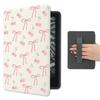 AdorableWhimsy Cute Cherry Bowknot Case Compatible with Kindle Paperwhite 12th Gen 2024 Release 7 Inch(KPW6)& Kindle Colorsoft Signature Edition with Hand Strap Auto Sleep/Wake PU Leather Folio Cover view 1