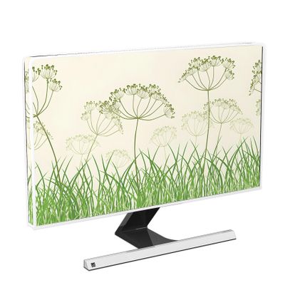 Baocicco Green Botanical Monitor Dust Cover 22, 23, 24, 25 Inch Sage Green Dandelion Plants Panel Case Computer Monitor Covers Sleeve Compatible with PC Desktop and TV Spring Floral