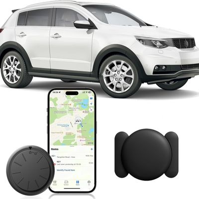 1PCS Black GPS Tracker for Vehicles,Real Time Car GPS Tracker Work with Apple Find My(iOS Only),No Monthly Fee Mini Hidden Car Tracker with Magnetic Case
