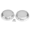 BID4ZE Chrome 6.5" Saddlebag Lid Speaker Grill Cover For Harley Touring Electra Glide Standard FLHT Road Glide Ultra FLTRU Road King FLHR Street Glide FLHX 1983-2023 view 1