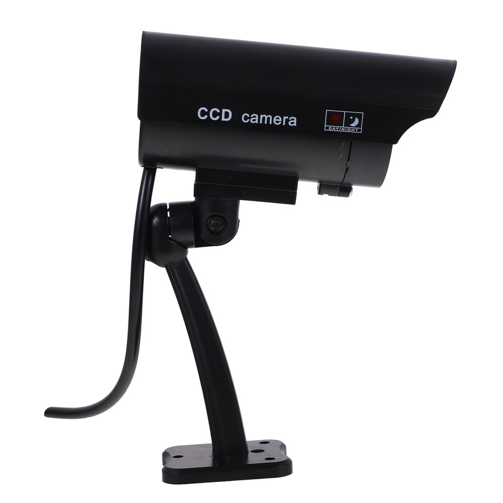 Dummy Outdoor Security Camera with Flashing Red LED, Waterproof ABS