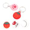 ARTIBETTER 2pcs Cartoon Cover Case for Lost Protective Keychain Holder Design for Easy Carrying Compatible Strawberry Pink Cat Paw view 3