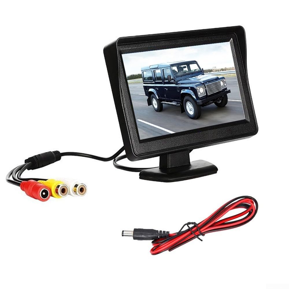 4.3 Inch TFT LCD Car Reversing Monitor, Screen Rear View Backup Camera Display, High Definition ABS Material DC 9V-36V PAL/NTSC Compatible Parking Assistance