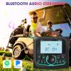 Waterproof Bluetooth Radio for Golf Cart: DOVOX Boat Marine Gauge Stereo - 2.8 Inch LCD Display AM FM USB AUX Subwoofer 200W Output - Gift for Golfer view 3