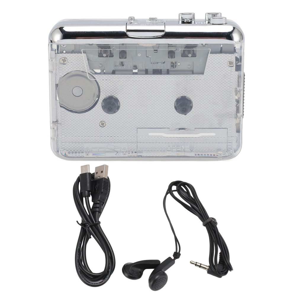 Nutriess Cassette to MP3 Converter Portable Tape Player 3.5mm Jack Stereo Sound Multifunctional for Home Travel Park