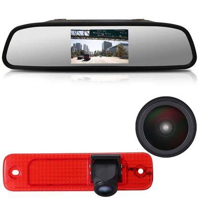 1280 * 720 Pixel Third Roof Brake Lamp Car Backup Camera Replacement for Ford Transit Transporter Van 3 BJ 04.2006-01.2009 Ford Transit MK7 Tourneo Furgon MK4 Van 2006-2014+4.3" Reverse Mirror