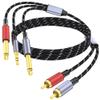 3.5mm to RCA, Dual 1/4 TS to Dual RCA Cable, 2-in-1 Audio Cable, Gold-Plated HiFi Sound Headphone Jack Auxiliary Cord 1/8 Dual 6.35mm Adapter Stereo Y Splitter for Phone Speaker MP3 Tablet HDTV 6.6FT view 1