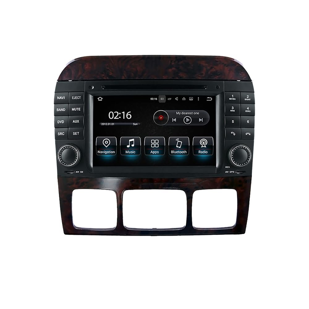 4+64GB Android 13 Car Stereo for Mercedes Benz S Class W220 (1998-2005) S280/S320/S350/S400/S430/S500/S600 AMG, 6.2" Touchscreen GPS Navigation, Bluetooth 5.0, WiFi, DVD Player