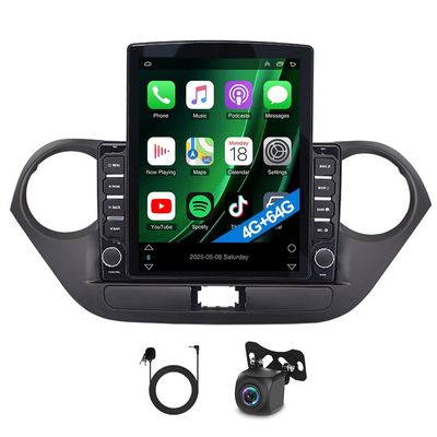 4+64G Car Stereo Radio for Hyundai Grand I10 2014-2019 with Wireless with CarPlay Android Auto, 9.7 Inch Car Radio Touchscreen with GPS Navigation WiFi+Backup Camera